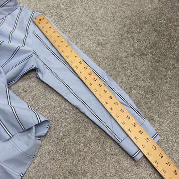 Walter Baker Hi-Lo Tunic Button Down Shirt Womens Medium Blue Cotton Casual Top - Picture 14 of 15